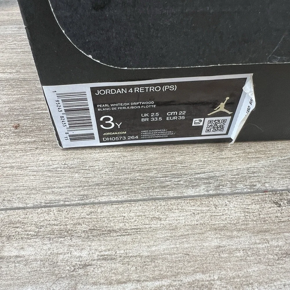 Jordan 4 Retro PS Where The Wild Things‎ Are Pearl White DH0573-264 Kids 3Y